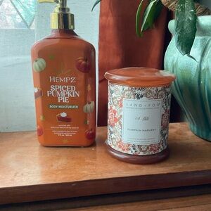 Hempz Spiced Pumpkin Pie Body Moisturizer & Sand Fog Candle